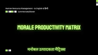 Morale Productivity Matrix #HRMseries
