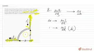 The wire shown in Fig. carries current I in the direction shown. The wire consists of a very lon...