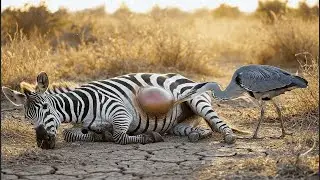 A Heron Saves a Struggling Zebra: Unbelievable Rescue in the Wild