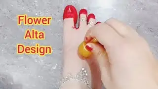 Navratri Special Flower Alta Design  👣 Beautiful Mahawar Design ||
