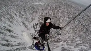 Working in mobiletower. #norway #mobiletower #telecom  #engineering  #winter 