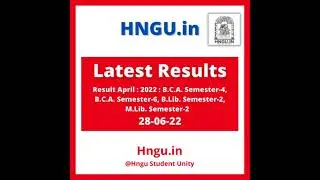 Hngu Results Update ( Link Description In) Hngu.in @Hngu.in #Kssir