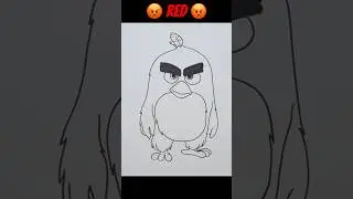 How To Draw Red | Angry Birds #shorts #drawing #draw #angrybirds