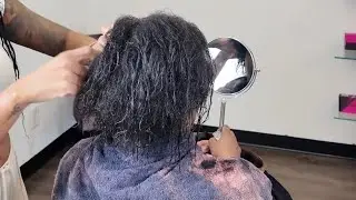 My client is transitioning from relaxed to natural | Silk Press | Trim