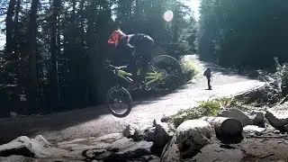 Chayce Williams (15) hits the rock garden shortcut on Predator (Tiger Mountain)
