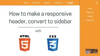 How to Create an Animated, Responsive Header to Sidebar Menu using HTML, CSS & JavaScript.