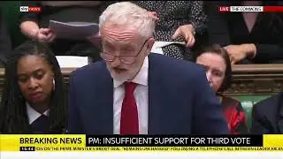 #Brexit Jeremy Corbyn responds to May ruling out respecting 'Indicative votes' taken by MPs!