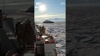 Watch a Coast Guard ice breaker help a cruise ship out of trouble near Antarctica