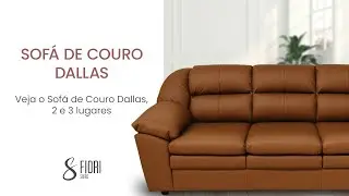 Sof&aacute; de Couro Tradicional Conjunto 2 e 3 Lugares | Fiori Sof&aacute;s | Dallas