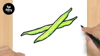 #737 How to Draw a Green Beans - Easy Drawing Tutorial