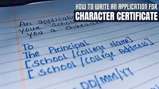 application for character certificate | Write an application to principal for Character certificate