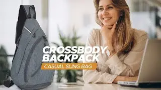 FATMUG Crossbody Backpack for Men, Women One Shoulder Sling Bag for Office, College,Travel-Dark Grey