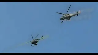 PHILIPPINE AIR FORCE HELICOPTER GUNSHIPS STRAFED REBELS HIDEOUT
