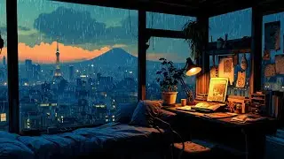 Rainy City Lofi Chill Beats ~ Cozy Night Study Music ~ Focus & Relax Instrumental