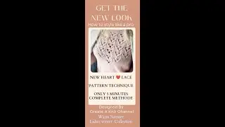 How to make Heart Lace Pattern[] easy to knit [] 5 minute Mathod