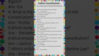 indian constitution one word question answer