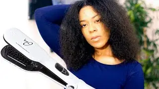 Watch Me Steam Brush To Straighten/ Blowout Natural Curly Hair