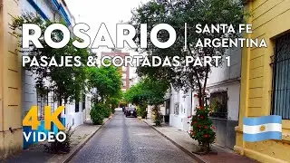 Pasajes de Rosario Argentina (4k Walking Tour)