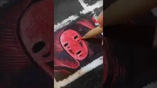 No Face (Kaonashi) scratch painting part 3 #satisfying #ghibli #ghibliart