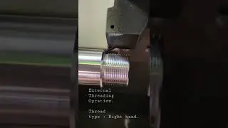 External Thread Slow motion operation... Cnc turning machine, threading operation