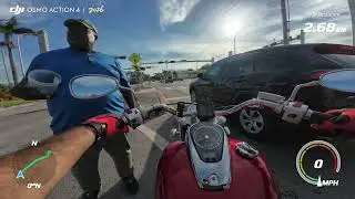 🌴 Spirited riding early Sunday morning to Downtown Miami - and beginning of I-95 on Suzuki C50 