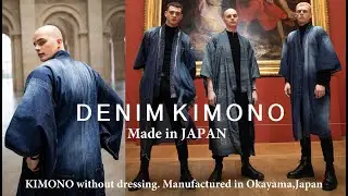 DENIM KIMONO,Made in JAPAN, with Non-steps to wear.