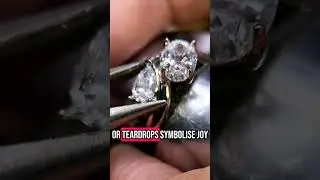 Two-stone engagement ring: pear and oval diamonds set in harmony. #diamondring #platinumring