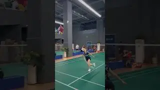 Intense badminton match between the men's and women's doubles at the weekend