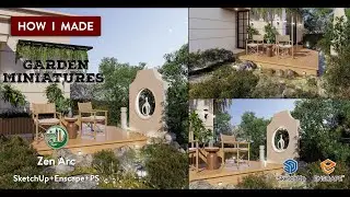 Sketchup + Enscape: How To Made GARDEN MINIATURES.
