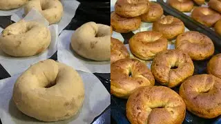 How to Make Onion Sourdough Bagels from Scratch | Step- by step Recipe. 