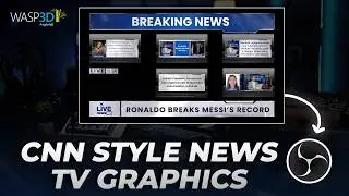 How to Create CNN Style News TV Graphics for OBS |FREE Broadcast Graphics Software|@WASP3DOfficial