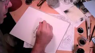 Artist Dave Pressler Drawing 100 Robots can he do it?