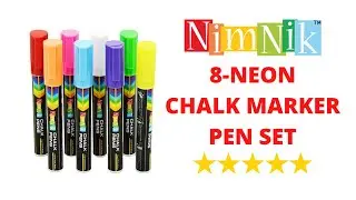 Liquid Chalk Marker Pens for Artists - 8 Neon Liquid Chalk Pens for Blackboards Glass Windows