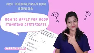 How to Apply for GOOD STANDING CERTIFICATE  from TAMILNADU Dental Council | DCI Registration series