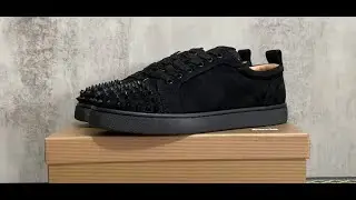 Christian Louboutin Louis Junior Spikes Veau Velours Sneaker Black#review #shoes #luxury #sneaker