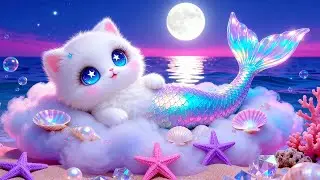 Little Mermaid Kitten 💫 Relaxing Piano Music for Sleep 😴 Fall Asleep Fast & Wake Up Refreshed