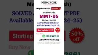 MMT 05 Solved Assignment PDF 2024-25 in English, MASC program MMT-05 Solved assignments
