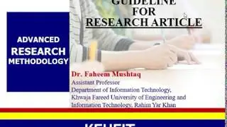 Guideline for Research Article - Advanced Research Methodology