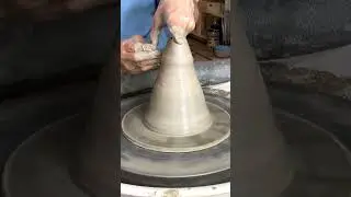 Throwing a Christmas Tree on the pottery wheel @ AlchemyCeramic