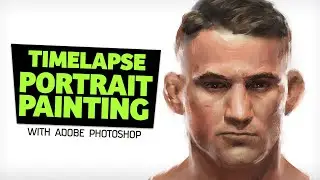 Portrait painting time lapse with loose expressive brush work - Photoshop