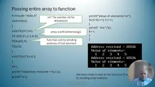 Passing array to function in C, Pass by value, Pass by reference,  Function returning array,