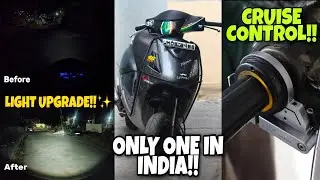 Cruise control in Modified Hero Honda Pleasure | Light upgrade modification | Rtd H4 Led Bulb
