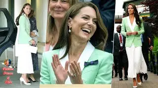Catherine Exuded Elegance & A Touch Of &rsquo;80s Inspired Flair In Mint Green Blazer For Engagement