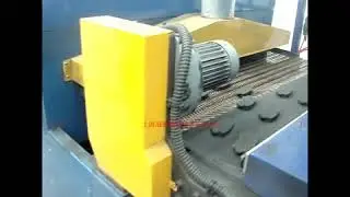 Belt conveyor system for brake pad production process