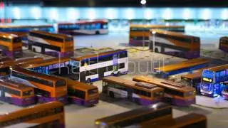 Keith Loutit - Singapore Bedok Bus Interchange Pan - Tilt Shift Timelapse Stock Footage