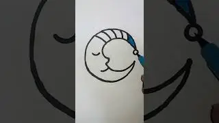 Moon 🌙 drawing | easy drawings for kids |#youtubeshorts |#shorts