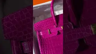 Unboxing Hermes Birkin 25 Shiny Crocodile Porosus in Rose Scheherazade #hermesunboxing #birkinbag