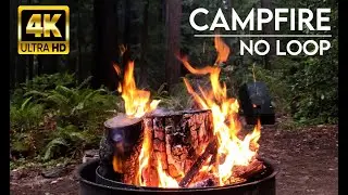 🔥Fireplace No Loop. Relaxing Campfire Burning Sounds. For Sleep, Study, Meditation. [4K]