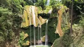 Serene nature and waterfall relaxation spot