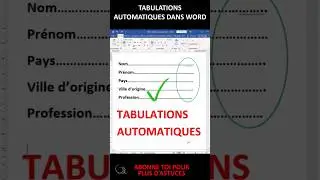 Comment Faire des TABULATIONS Incroyables dans Word ?